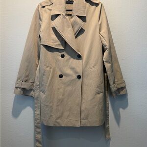 Zara Beige Double-Breasted Trench Coat